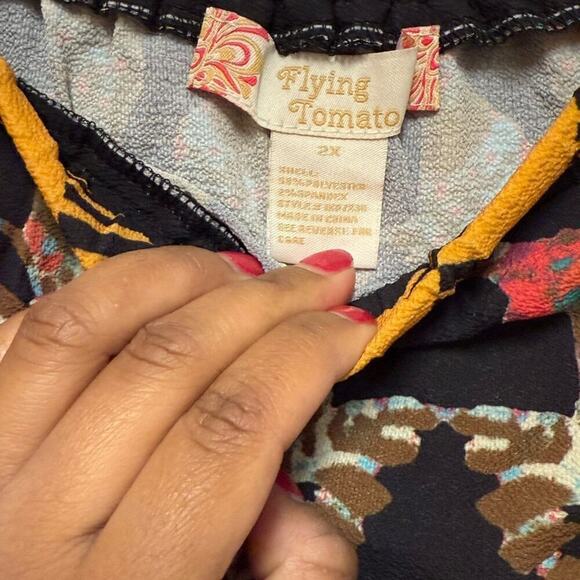 New Women’s Flying Tomato Plus Size Black Floral Skirt Maxi 1X 2X 3X - Picture 7 of 8